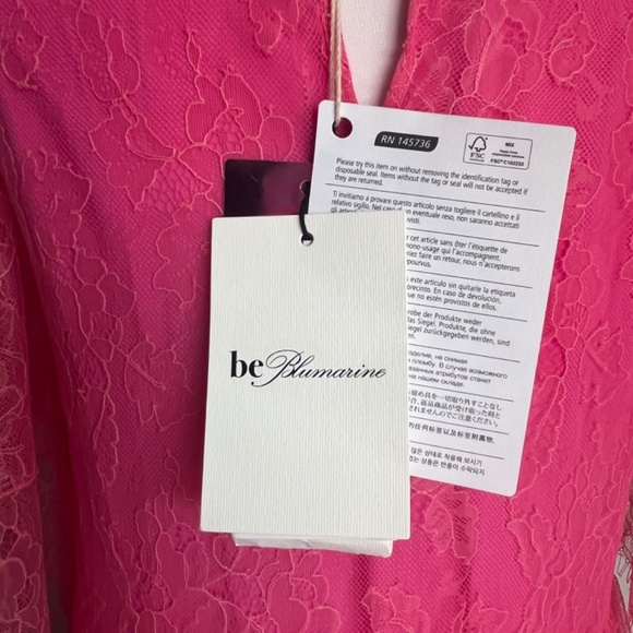 Be Blumarine Lace Pink Floral design Lined Cocktail Party Dress Fit Flare Small - Picture 11 of 16